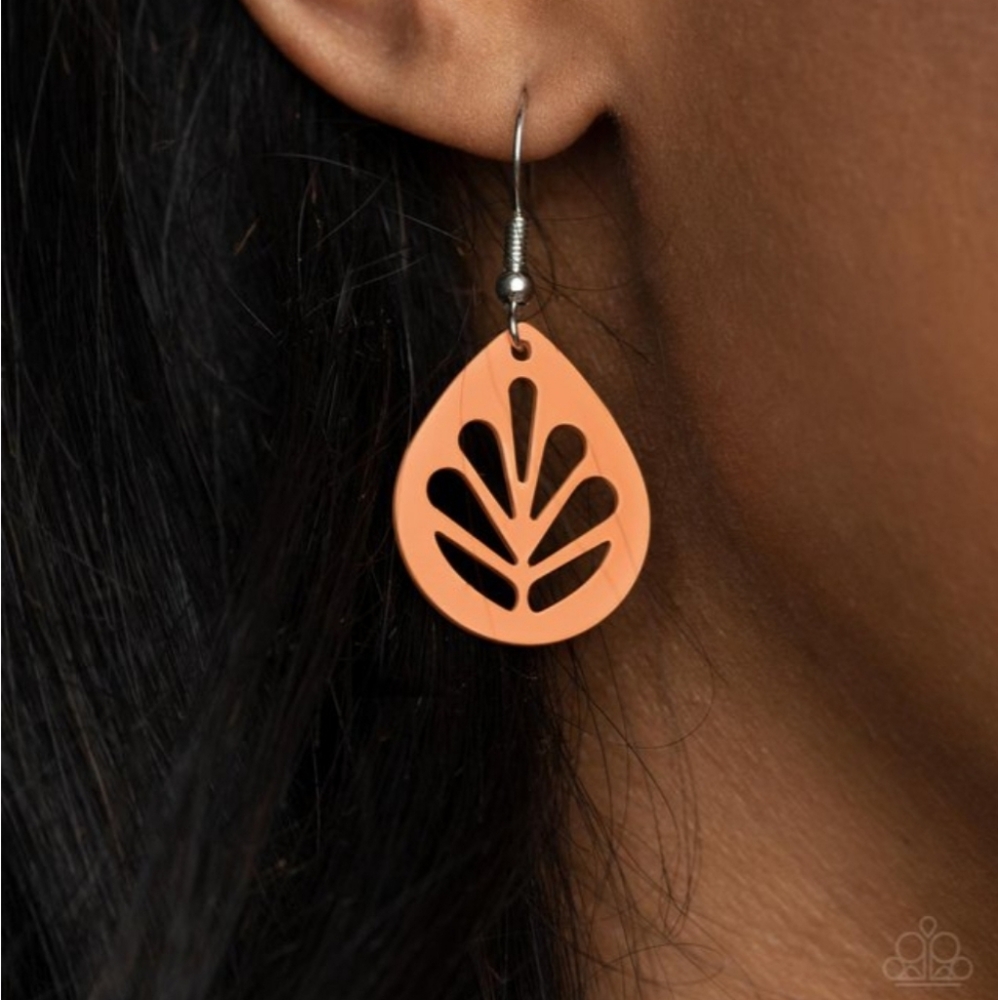 LEAF Yourself Wide Open Orange Earrings